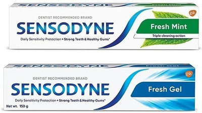 SENSODYNE Toothpaste Fresh Gel & Toothpaste Fresh Mint Toothpaste(150 g, Pack of 2)