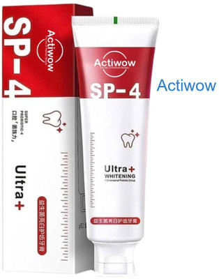 ACTIWOW SP4 Pro Whitening Toothpaste with Enamel Safe Bamboo Charcoal Toothpaste(40 g)