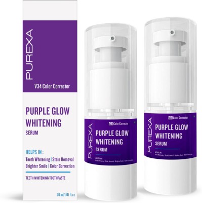 PUREXA Purple Teeth Whitening Toothpaste Serum pack of 2 Toothpaste(60 ml, Pack of 2)