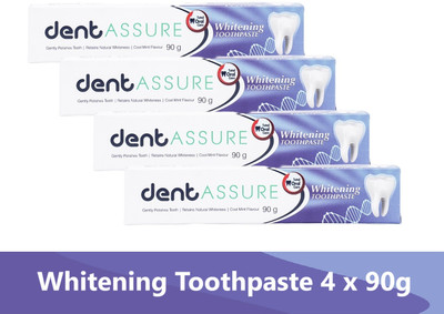 DENTASSURE Whitening Toothpaste whitens teeth by removing surface stains Toothpaste(360 g, Pack of 4)