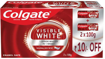 Colgate Visible White 200g (100g x 2, Pack of 2) @ Teeth Whitening Toothpaste Toothpaste(200 g)