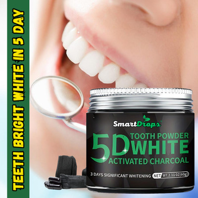 smartdrops Teeth Whitening Charcoal Powder For Removes Bad Breath & Clean Teeth Powder(60 g)