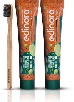 Edinora Prime Natural toothpaste pack of 2 and Toothbrush 1 | Toothpaste(180 g, Pack of 3)