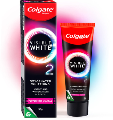 Colgate Visible White O2 Teeth Whitening Toothpaste – Peppermint Sparkle Toothpaste (50 G) For Rs. 150 @ 40 %