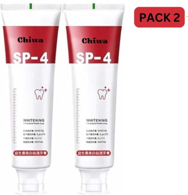 CHIWA SP 4 Ultra Teeth Whitening: Intensive Probiotic Dimension for Bright Smiles Toothpaste(60 g, Pack of 2)