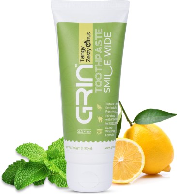 Grin Natural Oral Care Zesty Citrus | Teeth Whitening Healthy Gums Oral Care Toothpaste(100 g)