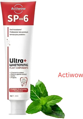 ACTIWOW SP6 Whitening Toothpaste with Fluoride for Teeth Protection A01 Toothpaste(40 g)