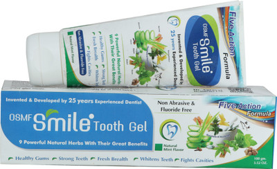 OSMF Smile Natural Tooth Gel, Reduce Sensitivity, Bleeding Gums, Whitens Teeth Toothpaste(100 g)