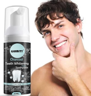 GLAMITY Teeth Whitening Foam To Removes Bad Breath Fights Germs For Men & Women Toothpaste(50 ml)