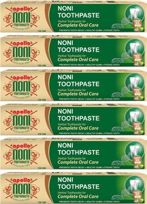Apollo Noni Toothpaste for Cavity Protection Herbal Toothpaste Toothpaste Pack of 6) Toothpaste(150 g, Pack of 6)