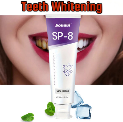 Sonavi SP 8 Teeth Whitening Toothpaste | Ultra Plaque Removal & Deep Cleaning | Toothpaste(60 ml)