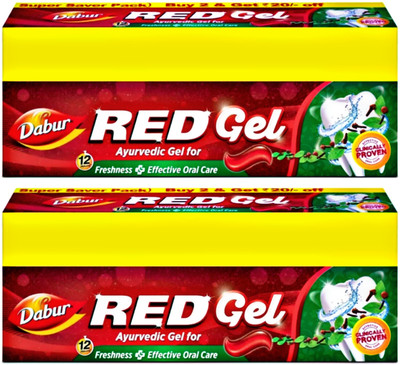 Dabur Red Ayurvedic Gel for Freshness and Effective Oral Care Toothpaste 300gm 2pc Toothpaste(600 g, Pack of 2)