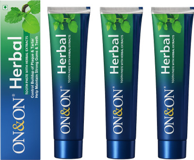 Neura Fit On&On Herbal Toothpaste | Fresh Breath | Herbal Extracts Toothpaste Toothpaste(450 g, Pack of 3)