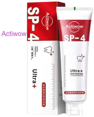 ACTIWOW SP4 Whitening Charcoal Toothpaste with Fresh Lemon & Baking Soda Toothpaste(40 g)