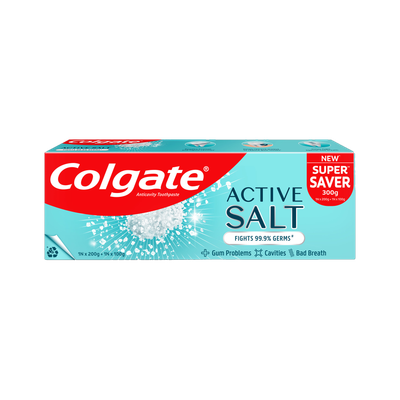 Colgate Active Salt Toothpaste with Salt and Mint, Daily Germ Protection (Combo Pack) Toothpaste(300 g)