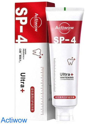 ACTIWOW SP4 Charcoal Whitening Toothpaste with Fresh Grape Extract & Aloe Vera Toothpaste(40 g)