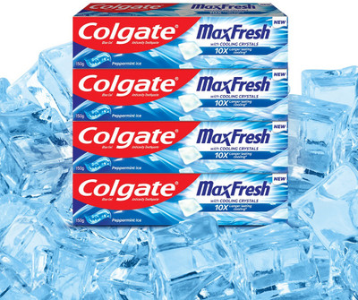 Colgate MaxFresh Toothpaste, Blue Gel Paste with Menthol - Peppermint Ice (Combo Pack) Toothpaste(600 g, Pack of 4)