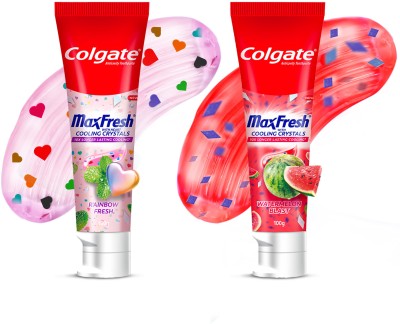 Colgate MaxFresh Rainbow Fresh & Watermelon Blast Tooth paste (100g x 2pcs) Toothpaste(200 g, Pack of 2)