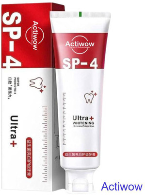 ACTIWOW SP4 Ultra Whitening Toothpaste with Aloe Vera & Charcoal for Sensitive Teeth Toothpaste(40 g)