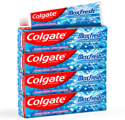 Colgate Maxfresh Blue Gel Peppermint Ice Toothpaste (600 G, Pack Of 4) For Rs. 270 @ 46% off