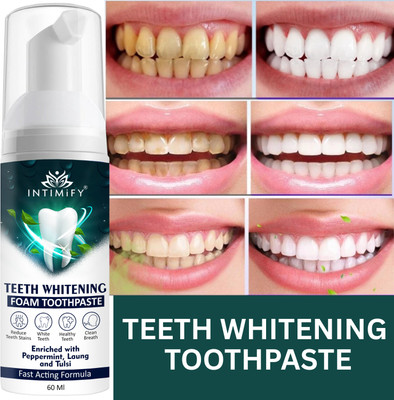 INTIMIFY Teeth Whitening Toothpaste, Remove Yellow Stains, Plaque Removal Toothpaste(60 ml)