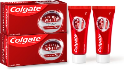 Colgate Visible White Sparkling Mint – 200gm Saver Pack (Pack Of 2) Toothpaste (400 G, Pack Of 2) For Rs. 300 @ 53 %