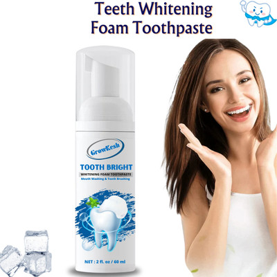 Growkesh Teeth Whitening Foam Cavity Protection & Germs Foaming Toothpaste(60 ml)