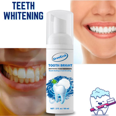 Growkesh Teeth Whitening Foam Intensive Teeth Ultra Whitening Foam Toothpaste(60 ml)