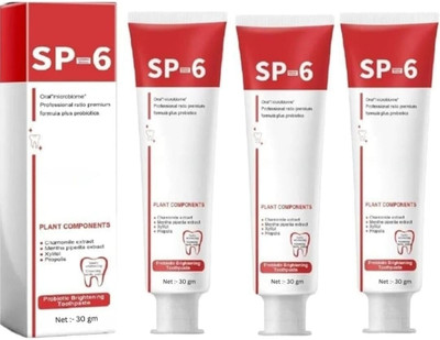 Lazubix SP 6 Ultra Whitening & Brightening Toothpaste | Deep Cleaning Care Toothpaste Toothpaste(90 g, Pack of 3)