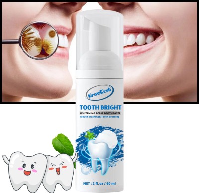 Growkesh Teeth Whitening Foam Removes Bad Breath & Deep Cleaning Toothpaste(60 ml)