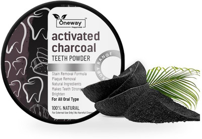 Oneway Happiness Deep Clean Activated Charcoal Tooth Whitening Powder – Fresh Mint Flavor(100 g)