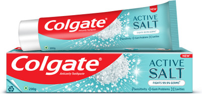 Colgate Active Salt Toothpaste with Salt and Mint, Daily Germ Protection (Combo Pack) Toothpaste(200 g)