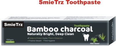SMIETRZ Deep Clean Charcoal &Refreshing Mint|Teeth Whitening Toothpaste(100 g)
