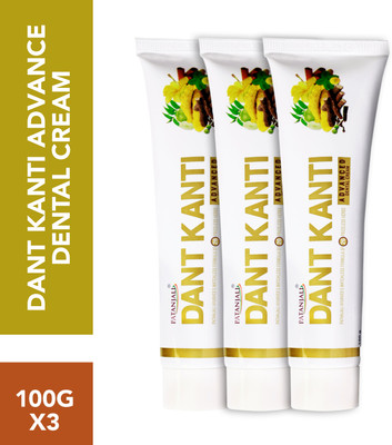 PATANJALI Dant Kanti for Strong Teeth & Gums which Prevents Bad Breath Toothpaste(300 g, Pack of 3)