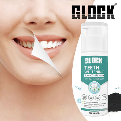 Glock Teeth Whitening Foam to Ultra-fine Deeply Clean Gums Intensive Stain Removal Toothpaste(50 ml)