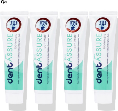 Rastic Assure Dent Neem, Tulsi & Pudina Toothpaste Pack of 4. Lid-193 Toothpaste(400 g, Pack of 4)