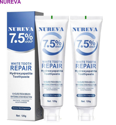 nureva Hydroxyapatite Toothpaste Pack of 2 for Night Use Toothpaste(200 g, Pack of 2)