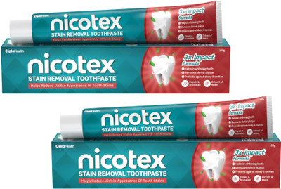 Nicotex Stain Removal & Teeth Whitening Toothpaste(200 g, Pack of 2)