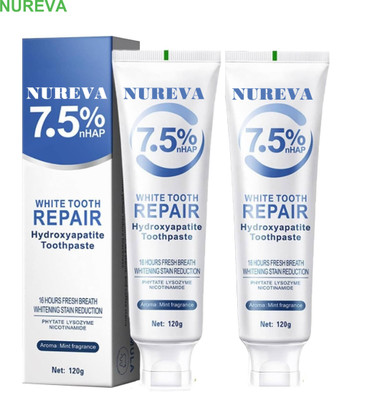 nureva Hydroxyapatite Toothpaste Pack of 2 for Quick Whitening Toothpaste(200 g, Pack of 2)