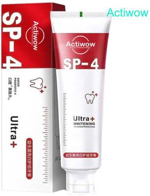 ACTIWOW SP4 Whitening Toothpaste with Fresh Aloe Vera & Bamboo Charcoal Toothpaste(40 g)