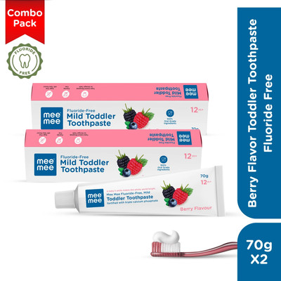 MeeMee Fluoride-Free Berry Flavor Toothpaste(140 g, Pack of 2)