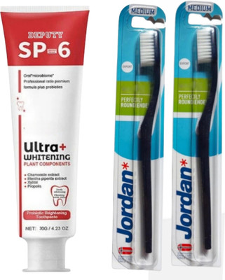 Deputy SP 6 Teeth whitening & Stain Removing Toothpaste(30 g, Pack of 2)