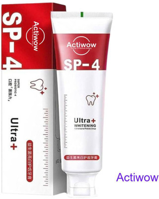 ACTIWOW SP4 Whitening Charcoal Toothpaste with Fresh Aloe Vera & Vitamin C Toothpaste(40 g)