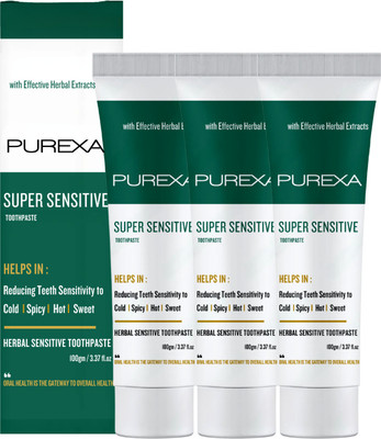 PUREXA Herbal Sensitive Toothpaste 100 X 3 ( Set of 3) Toothpaste(300 g, Pack of 3)