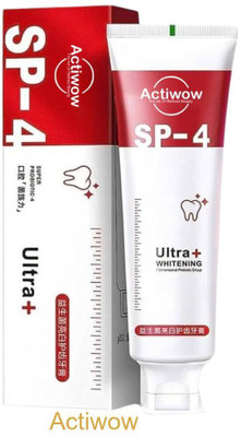 ACTIWOW SP4 Enamel Whitening Charcoal Toothpaste with Probiotics Toothpaste(40 g)
