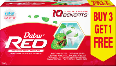 Dabur Red Paste | Complete Cavity Protection | Power of 13 Potent Ayurvedic Herbs Toothpaste(450 g, Pack of 3)