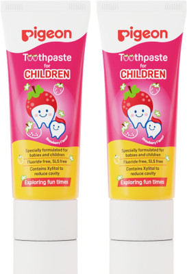 Pigeon TOOTHPASTE FOR CHILDREN STRAWBERRY 45GM-PACK OF 2 Toothpaste(90 g, Pack of 2)