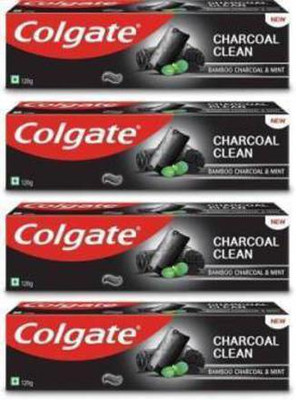 Colgate Charcoal Clean Toothpaste, Bamboo Charcoal and Mint – 120g (Pack of 4) Toothpaste(480 g, Pack of 4)