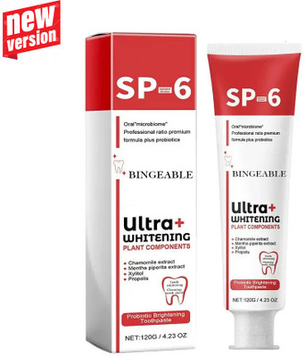 Bingeable SP6 Ultra White Toothpaste Effective Stain Removal, 30g Toothpaste(30 g)