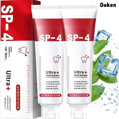 Oaken SP 4 Whitening Probiotics Bamboo Charcoal Blend for Fresh Teeth Toothpaste(60 g, Pack of 2)